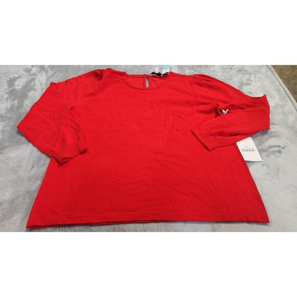 CeCe Women's Size XL Red Long Sleeve Crew Neck Sweater NWT - Picture 1 of 8
